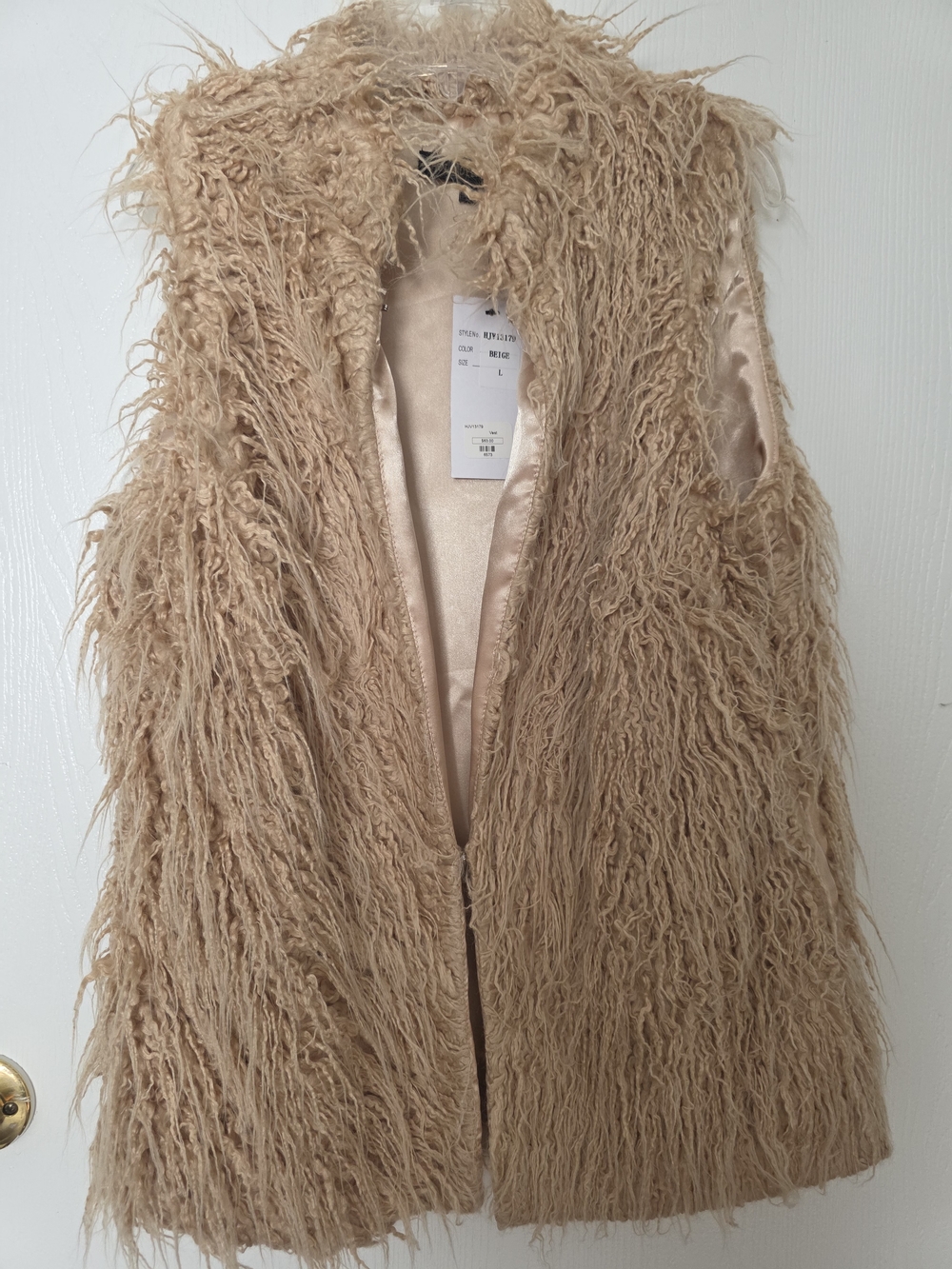 Hot & Delicious Tan Faux Shag Vest